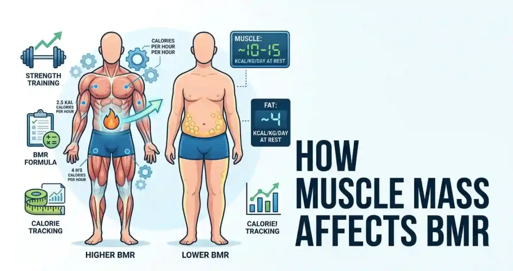 how muscle mass affects bmr